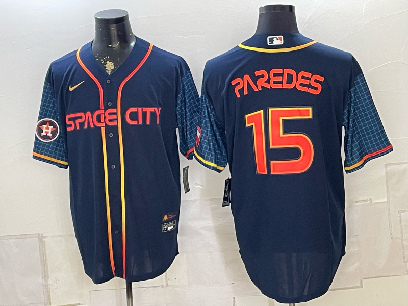 Men 2026 Houston Astros #15 Paredes Blue MLB Jerseys 0826003->pittsburgh steelers->NFL Jersey
